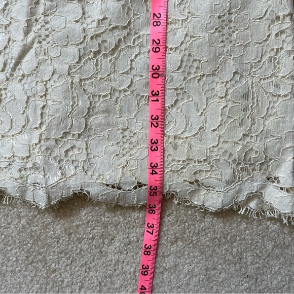 Eliza J Dress Womens 10 Ivory Lace Overlay Lined Shift Floral Summer Cap Sleeve - Picture 9 of 10